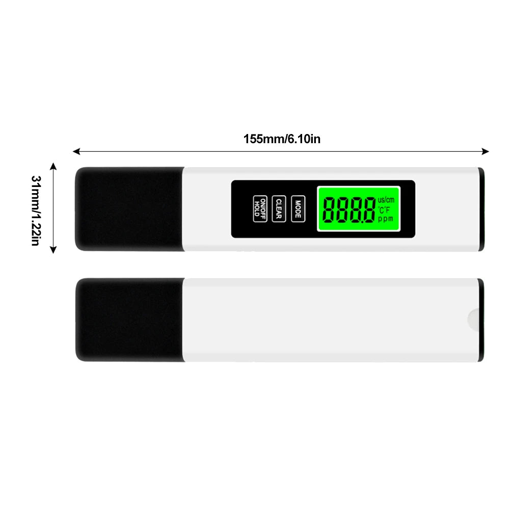 4 in 1 Digital Water Tester TDS Meter 0-9990 PPM Water Quality Tester Backlit LCD Display for Aquarium Swimming Pool PH Tester