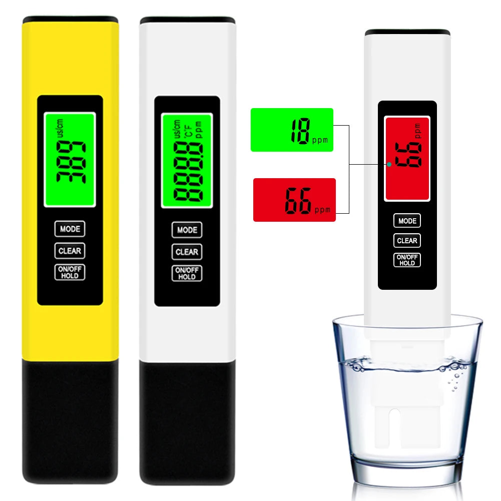 4 in 1 Digital Water Tester TDS Meter 0-9990 PPM Water Quality Tester Backlit LCD Display for Aquarium Swimming Pool PH Tester